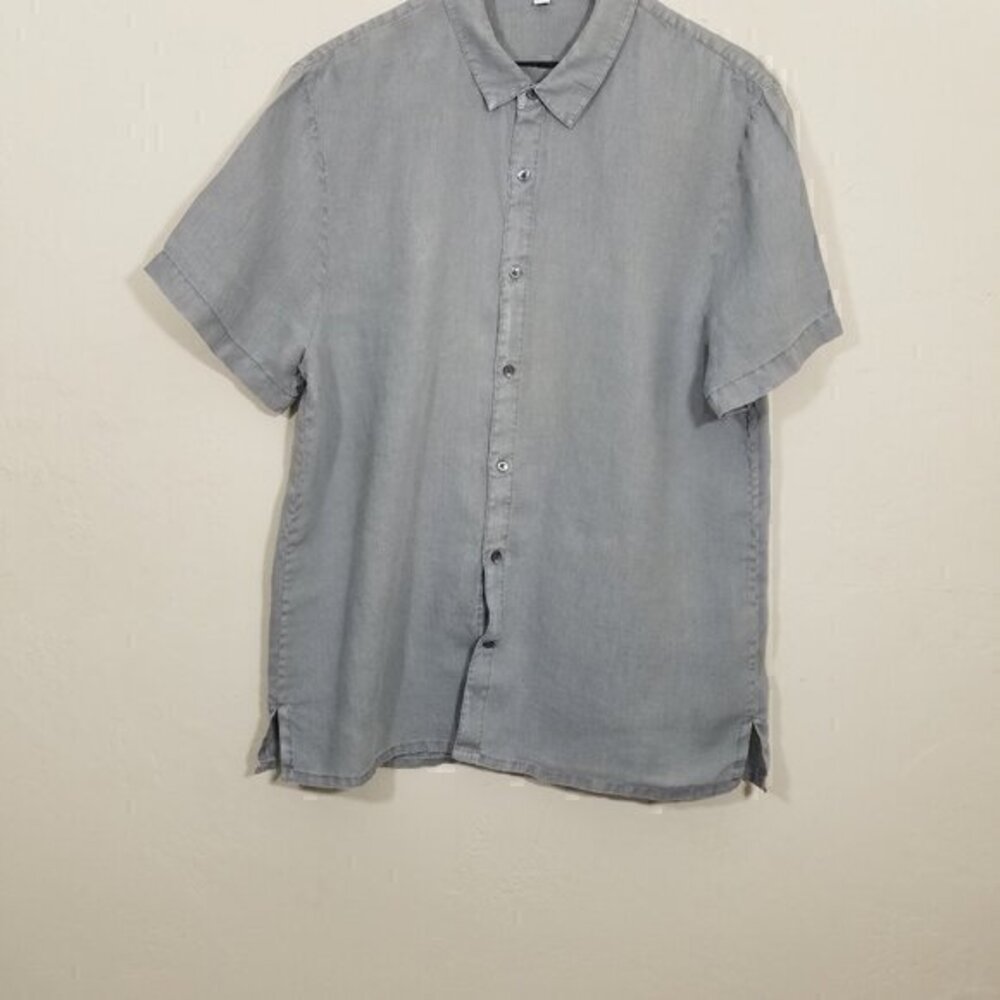 James Perse 100% Linen Shorts Sleeve Button Down Shirt Size 3